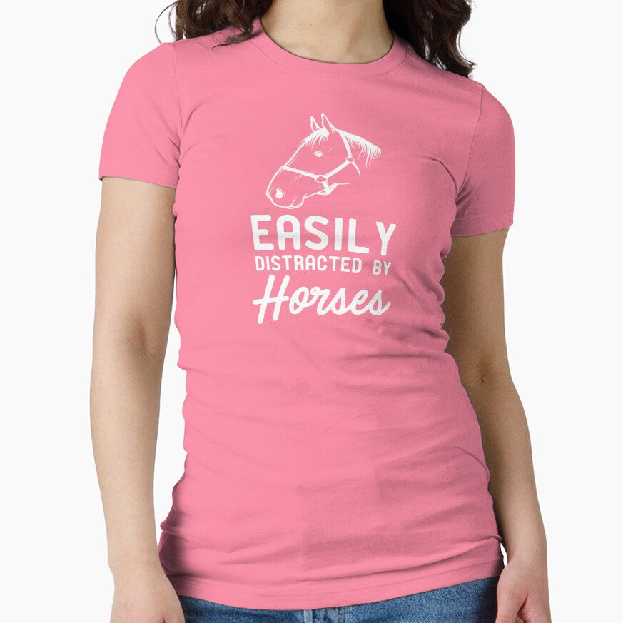 Easily Distracted By Horses by wondrous T-Shirts, Hoodie, Sweatshirt | BlankRebels.com (Image 1)