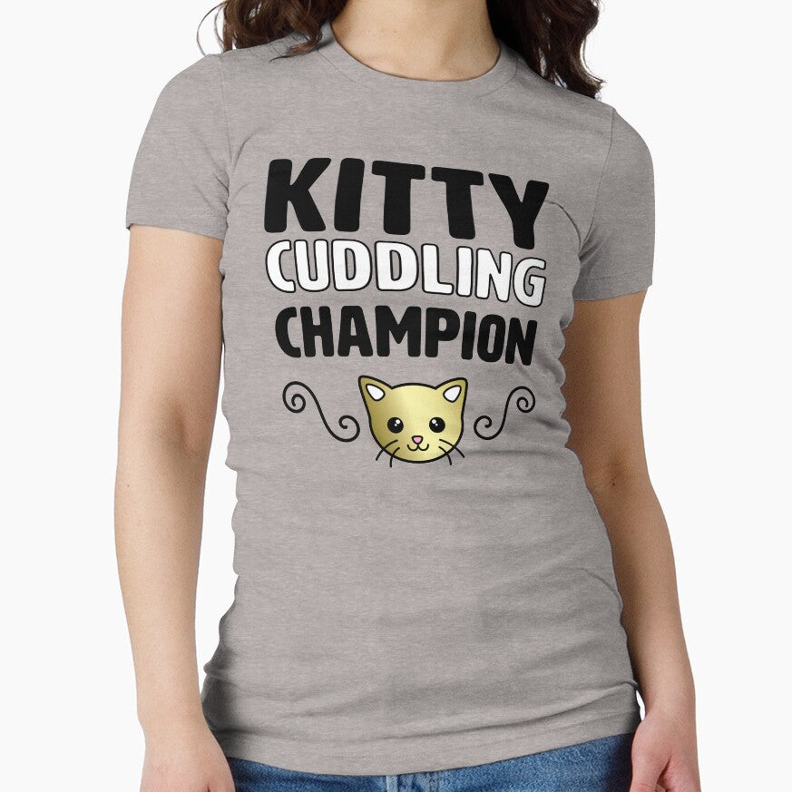 Kitty Cuddling Champion Shirt for Cat Lovers by mindeverykind Hoodie, Sweatshirt | BlankRebels.com (Image 1)