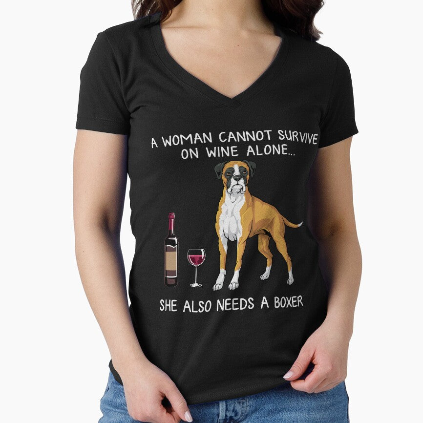 Boxer and wine Funny Dog by TeeDoozy T-Shirts, Hoodie, Sweatshirt | BlankRebels.com (Image 1)