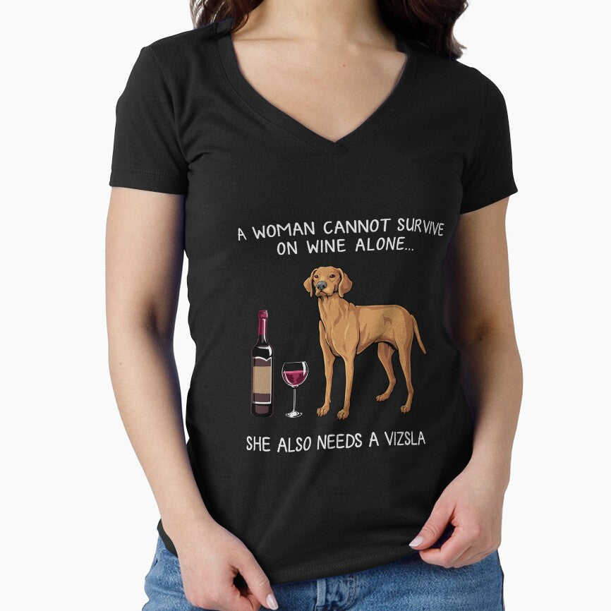 Vizsla and wine Funny dog by TeeDoozy T-Shirts, Hoodie, Sweatshirt | BlankRebels.com (Image 1)