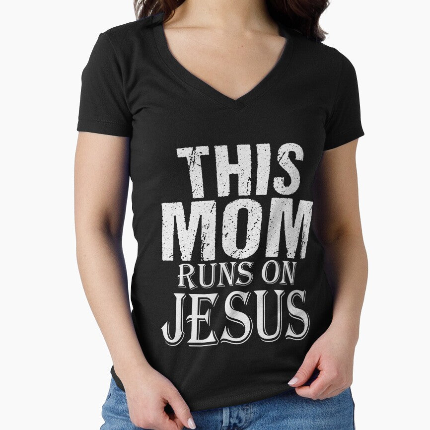 This Mom Runs On Jesus by BiagioDeFranco T-Shirts, Hoodie, Sweatshirt | BlankRebels.com (Image 1)