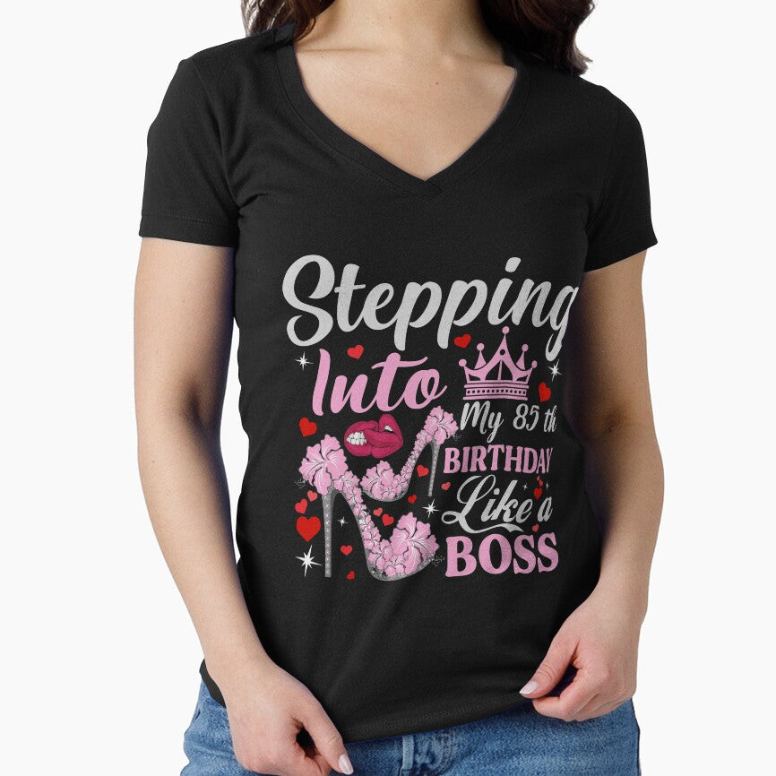 Stepping Into My 85th Birthday Like A boss T-Shirt Design by TshirtStoreBD24