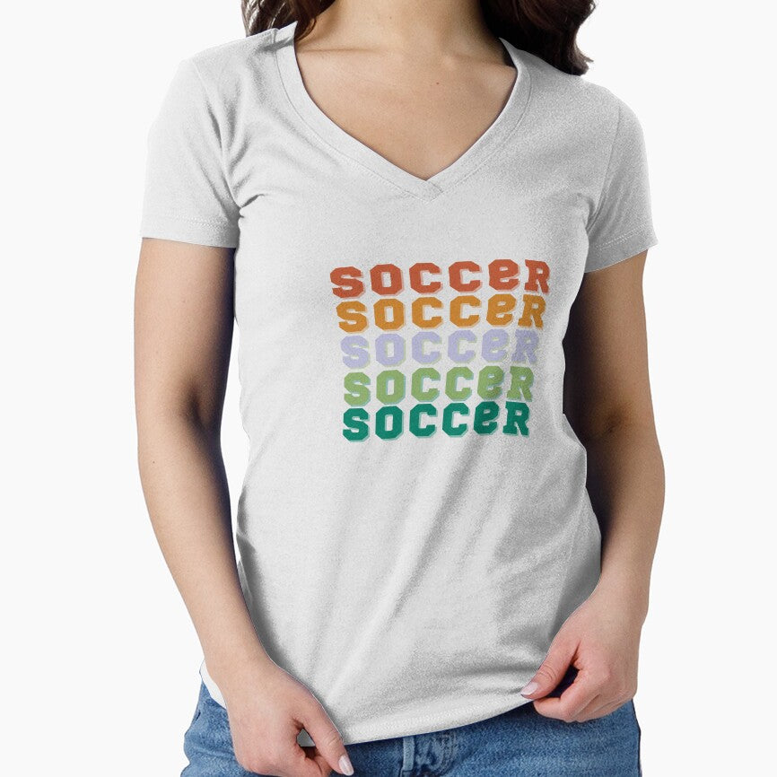 soccer word repeat layers vintage summer retro word soccer by Panda  Art