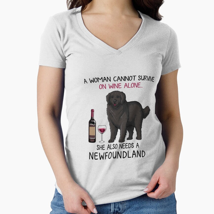 Newfoundland and wine Funny dog by TeeDoozy T-Shirts, Hoodie, Sweatshirt | BlankRebels.com (Image 1)