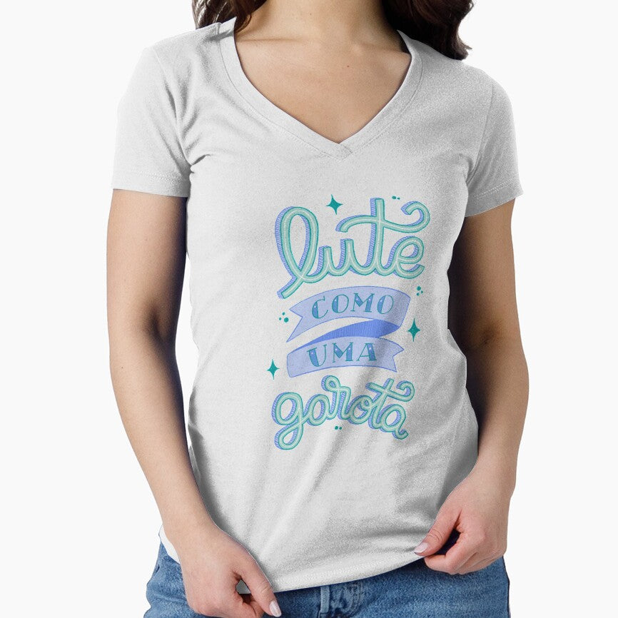 Lute Como Uma Garota Blue Lettering by gabimarquette T-Shirts, Hoodie, Sweatshirt | BlankRebels.com (Image 1)