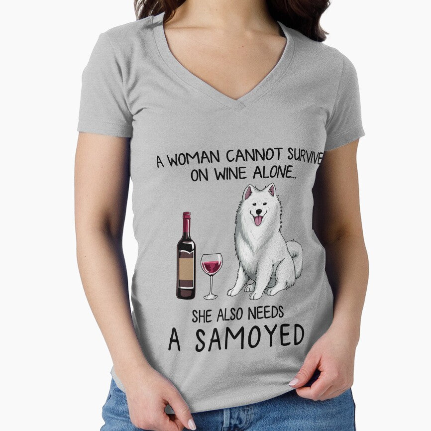 Samoyed and wine Funny gift for dog mom by TeeDoozy T-Shirts, Hoodie, Sweatshirt | BlankRebels.com (Image 1)