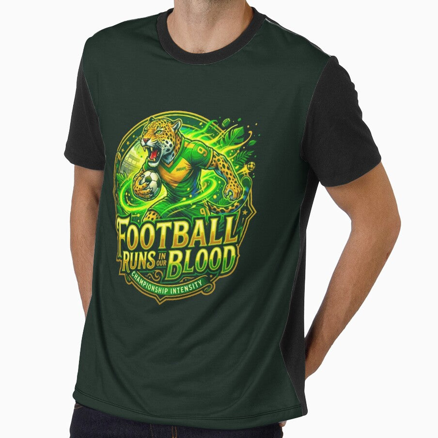 Football Runs In Our Blood Jaguar Mascot World Cup Soccer by MT-Hub | Art for Every Soul