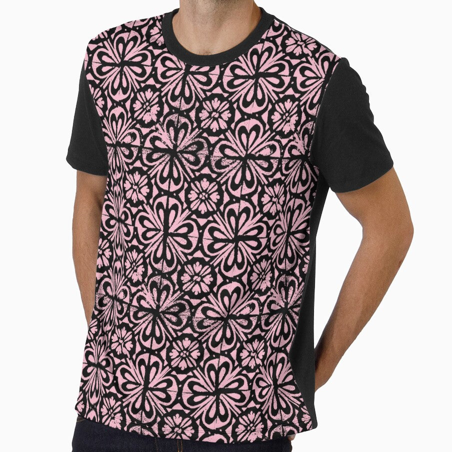 Retro Pattern - Pink Retro Design - 90s Pattern - Pink Aesthetic - Pink and Black by DreamersPlan