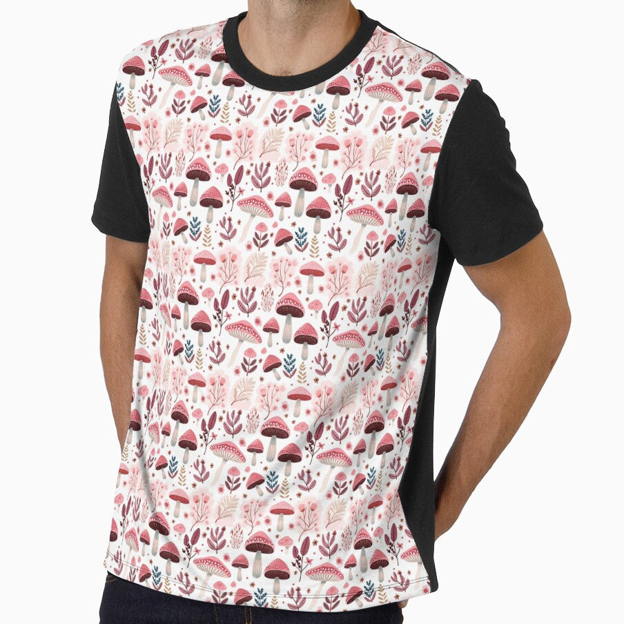 Pink boho christmas mushroom pattern by ANU911