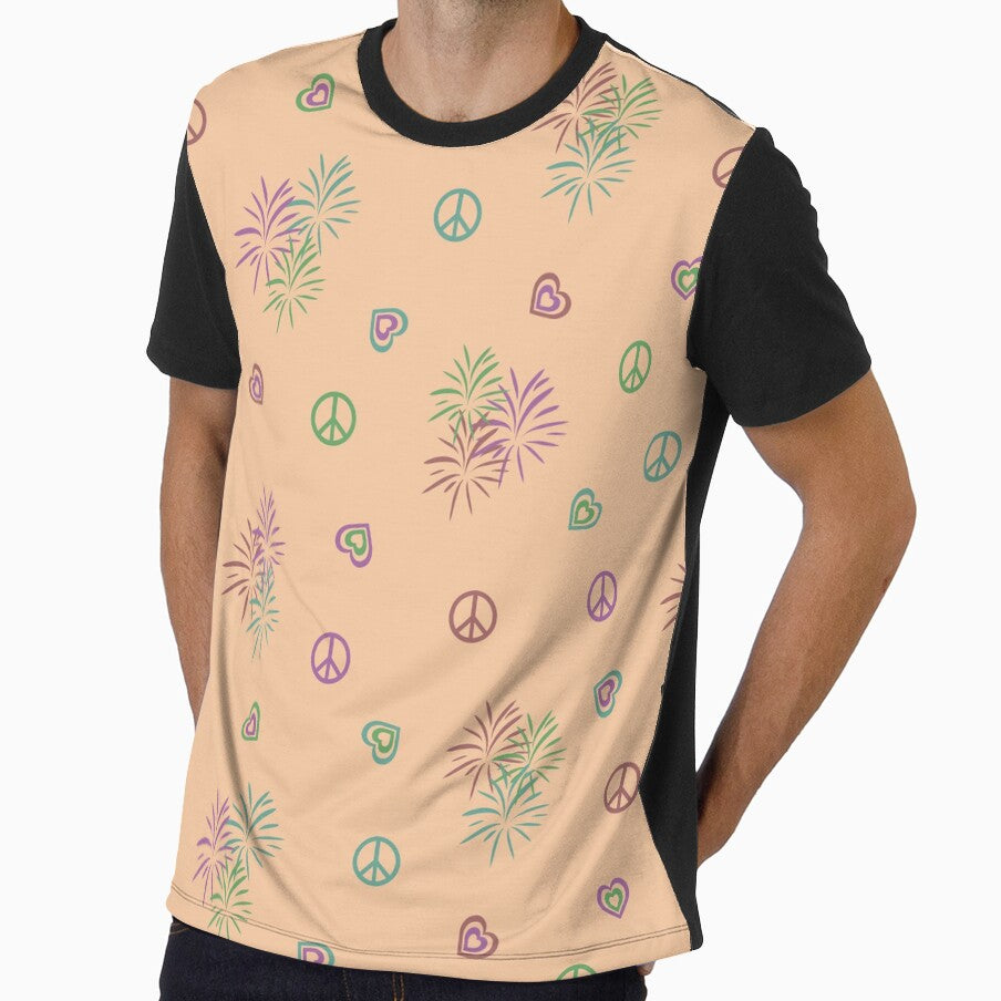 Love and Fireworks Peace Sign Pattern Design by CreativeDraws42