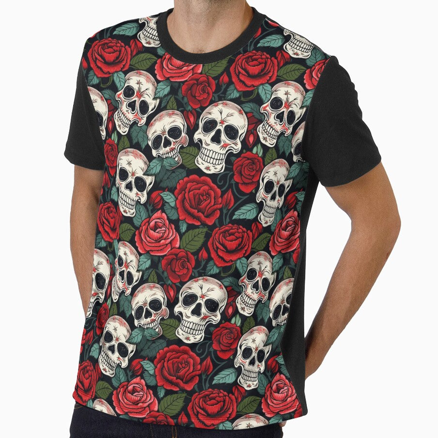Groovy Smiling Skull Boho Red pattern by ElLocoMus
