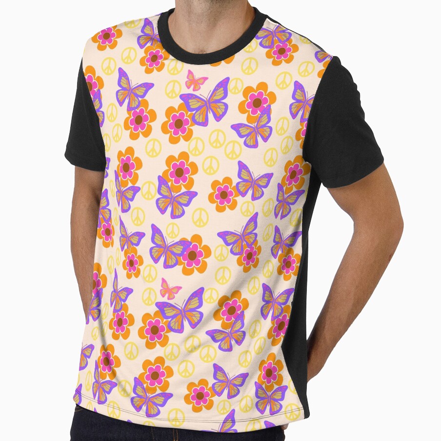 Hippie seventies butterfly colorful design by Maussa Ivimas