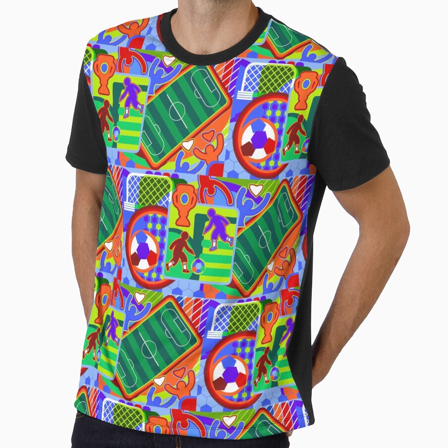 Eat Sleep Win Repeat Soccer Goal Vibrant Art Abstract by sofiartmedia