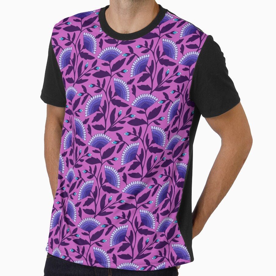 Bohemian blooms floral pattern in purple by Jennifer Ladd