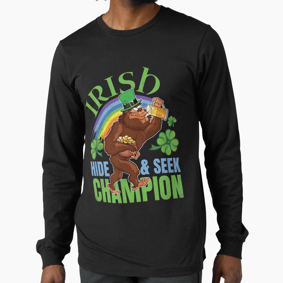 Bigfoot St Patricks Day TShirt Irish Hide and Seek Champion by Hananiah Merch Hoodie, Sweatshirt | BlankRebels.com (Image 1)