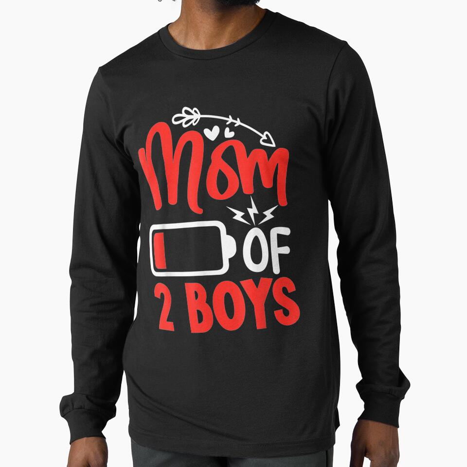 Mom Of 2 Boys Mothers Day Gift by sheilase T-Shirts, Hoodie, Sweatshirt | BlankRebels.com (Image 1)