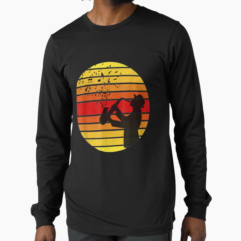 Vintage Retro Saxophone Jazz Music Lover Musician by manidala T-Shirts, Hoodie, Sweatshirt | BlankRebels.com (Image 1)