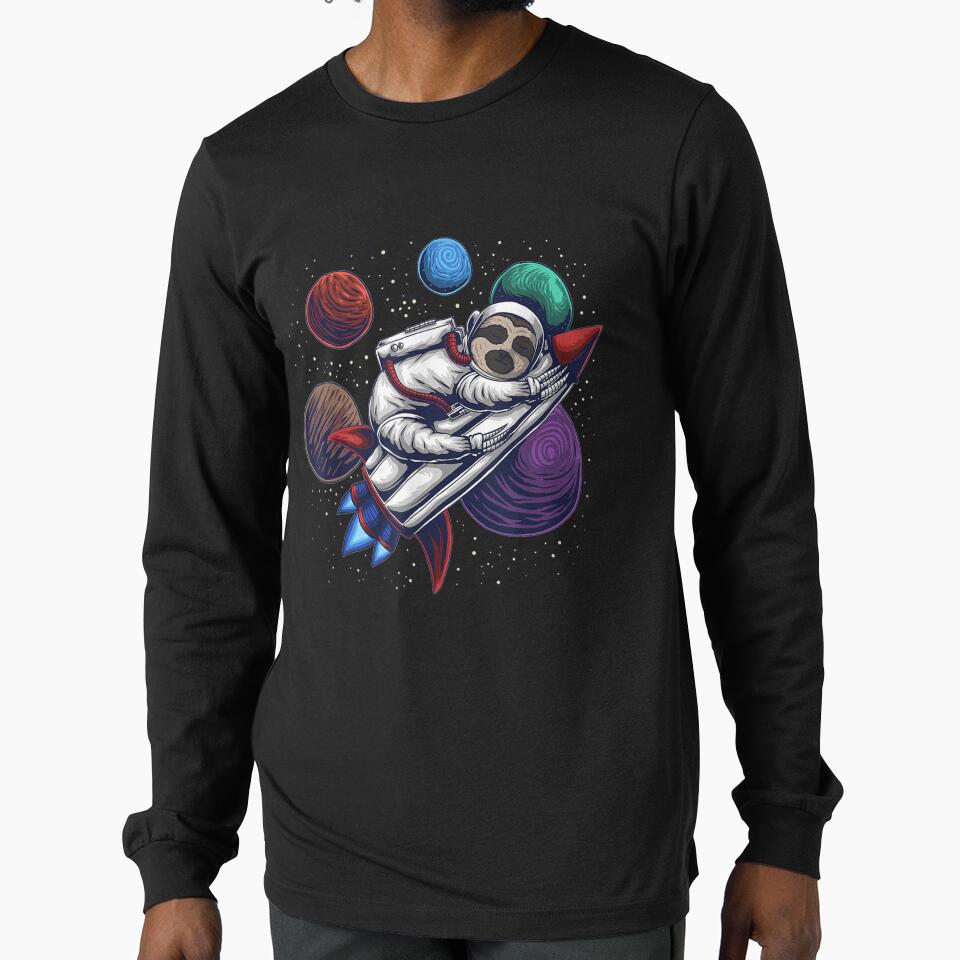 Astronaut Sloth In Plants Stars Moon Galaxy Rocket by beata155 T-Shirts, Hoodie, Sweatshirt | BlankRebels.com (Image 1)