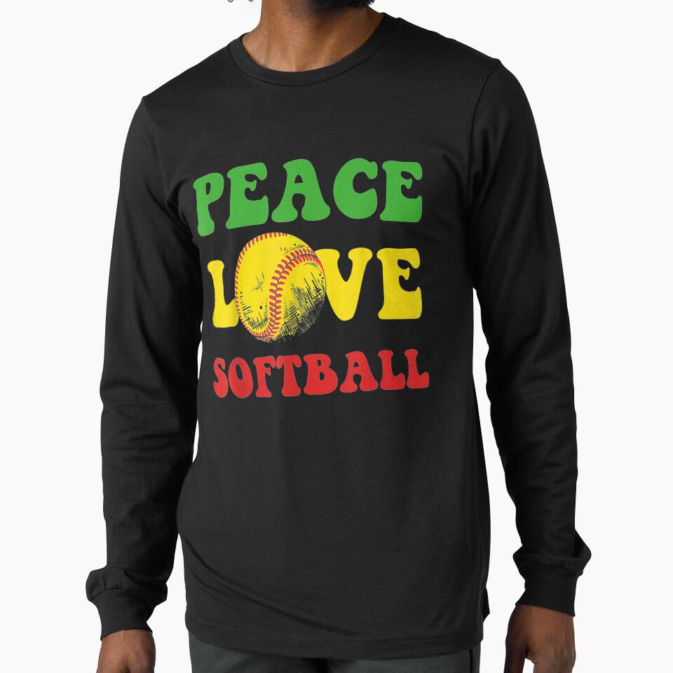 American Sports Lover Hippie Peace Softball Player Softball by tashiav T-Shirts, Hoodie, Sweatshirt (Image 1)