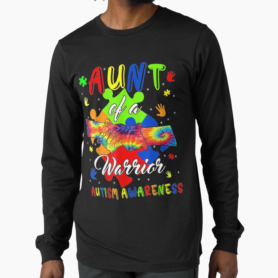 Aunt Of A Warrior Autism Family Matching Autism Awareness by melisenda T-Shirts, Hoodie, Sweatshirt (Image 1)