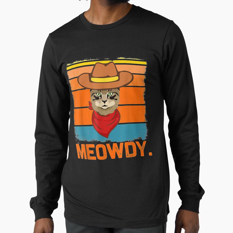 Meowdy Meow Howdy Cowboy Cat Lover Gift by rubysheila T-Shirts, Hoodie, Sweatshirt | BlankRebels.com (Image 1)
