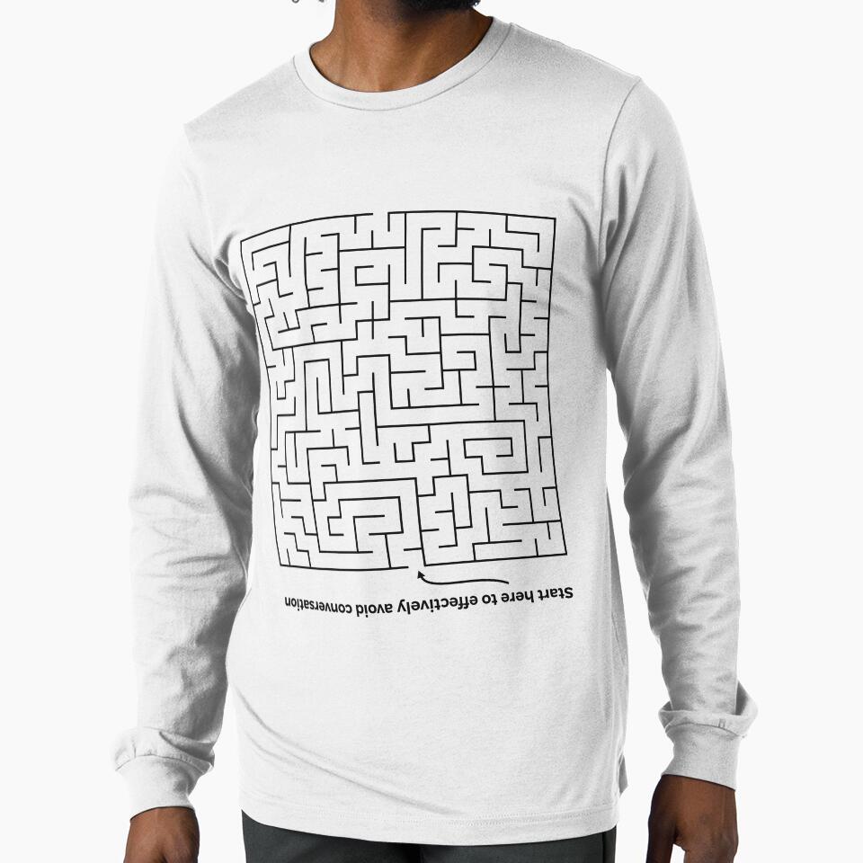 Maze Shirt to Avoid Conversation for Introverts by Callmejohn