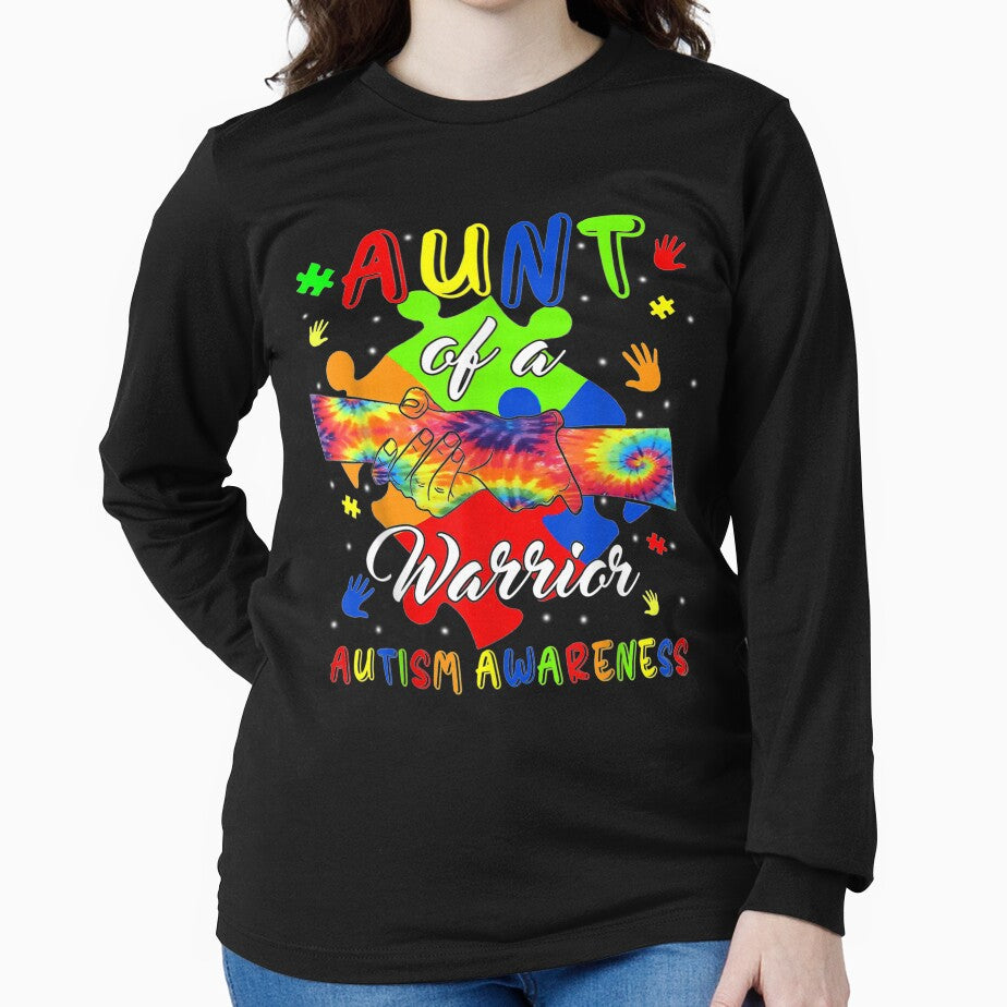 Aunt Of A Warrior Autism Family Matching Autism Awareness by melisenda T-Shirts, Hoodie, Sweatshirt (Image 2)