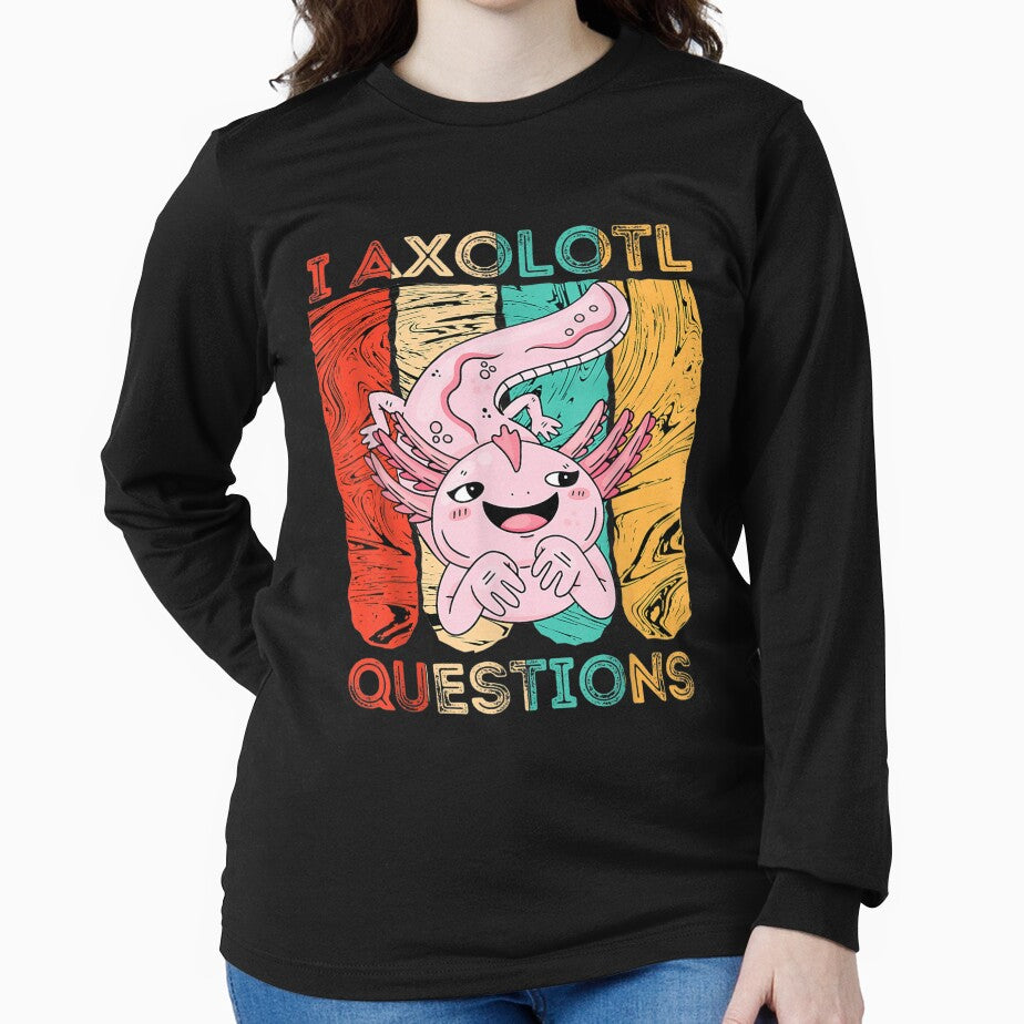I Axolotl Questions Vintage Retro 90s Funny Axolotl Lover T-Shirts, Hoodie, Sweatshirt