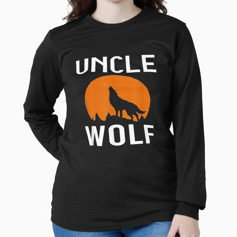 Mens Wolves With Moon Funny Family Matching Uncle Wolf by beatabea T-Shirts, Hoodie, Sweatshirt | BlankRebels.com (Image 2)