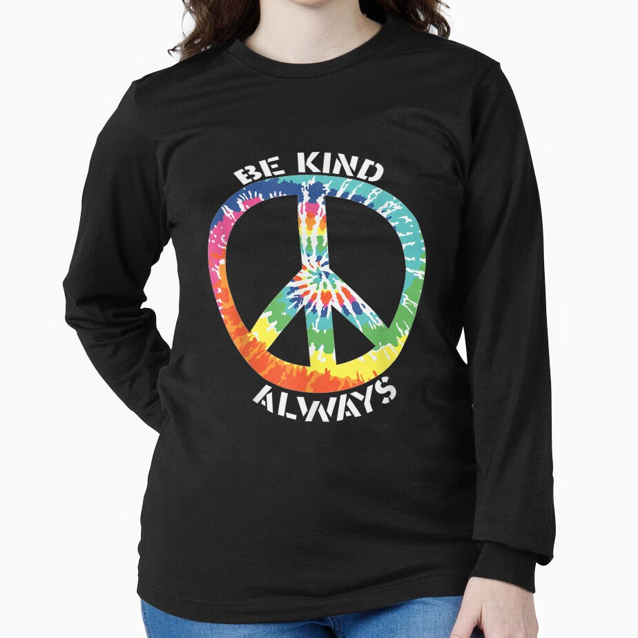 Be Kind Always Tie Dye Psychedelic Peace Symbol Hippie Soul by nancyholly T-Shirts, Hoodie, Sweatshirt (Image 2)