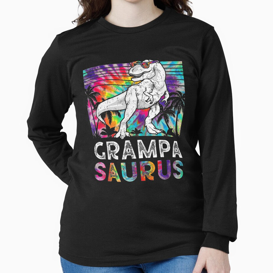 Grampasaurus Dinosaur Grampa Saurus Family Matching Tie Dye Gift by rubysheila T-Shirts, Hoodie, Sweatshirt (Image 2)