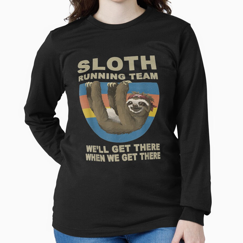 Vintage Sloth Running Team We'll Get There Runner by lucretia155 T-Shirts, Hoodie, Sweatshirt | BlankRebels.com (Image 2)