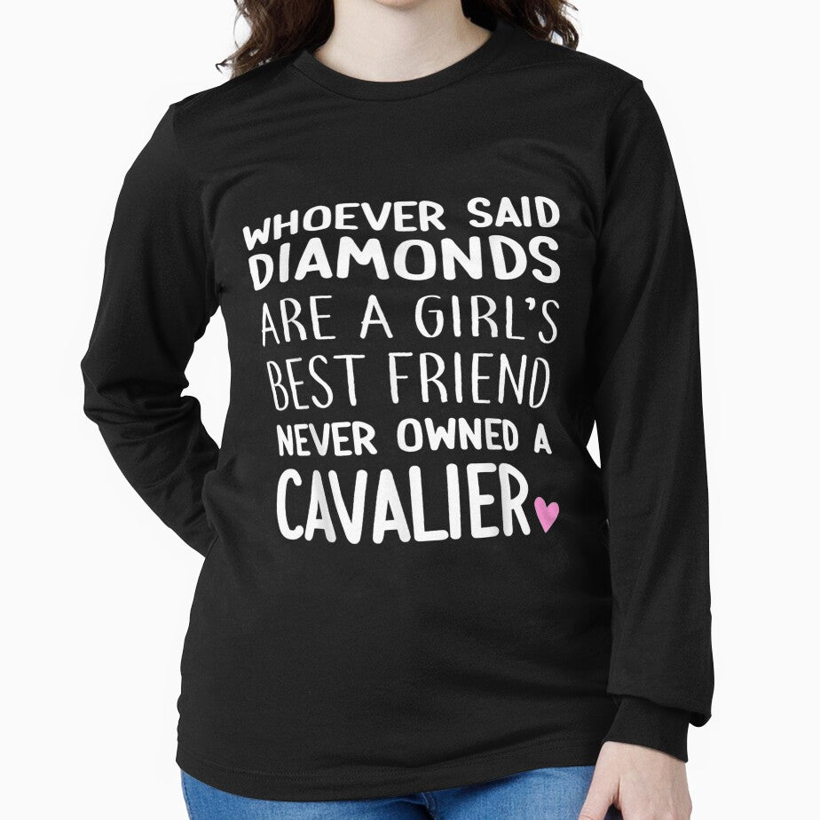 Cavalier Is A Girl's Best Friend Cavalier Mom Cavalier Lady by avareid3 T-Shirts, Hoodie, Sweatshirt (Image 2)