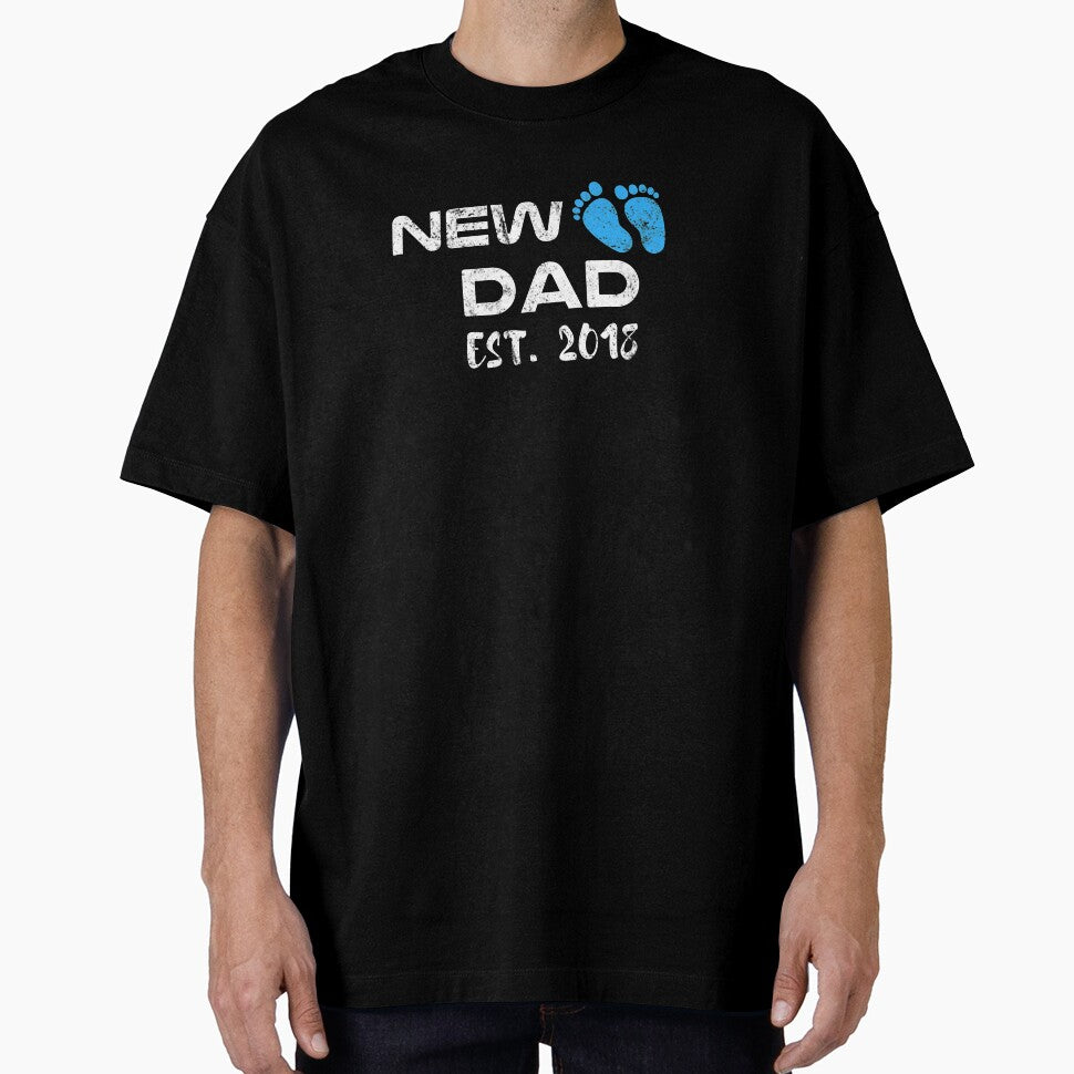 Mens New Dad 2018 Mens Vintage design | It's A Boy Footprints by DNH Threads T-Shirts, Hoodie, Sweatshirt (Image 1)