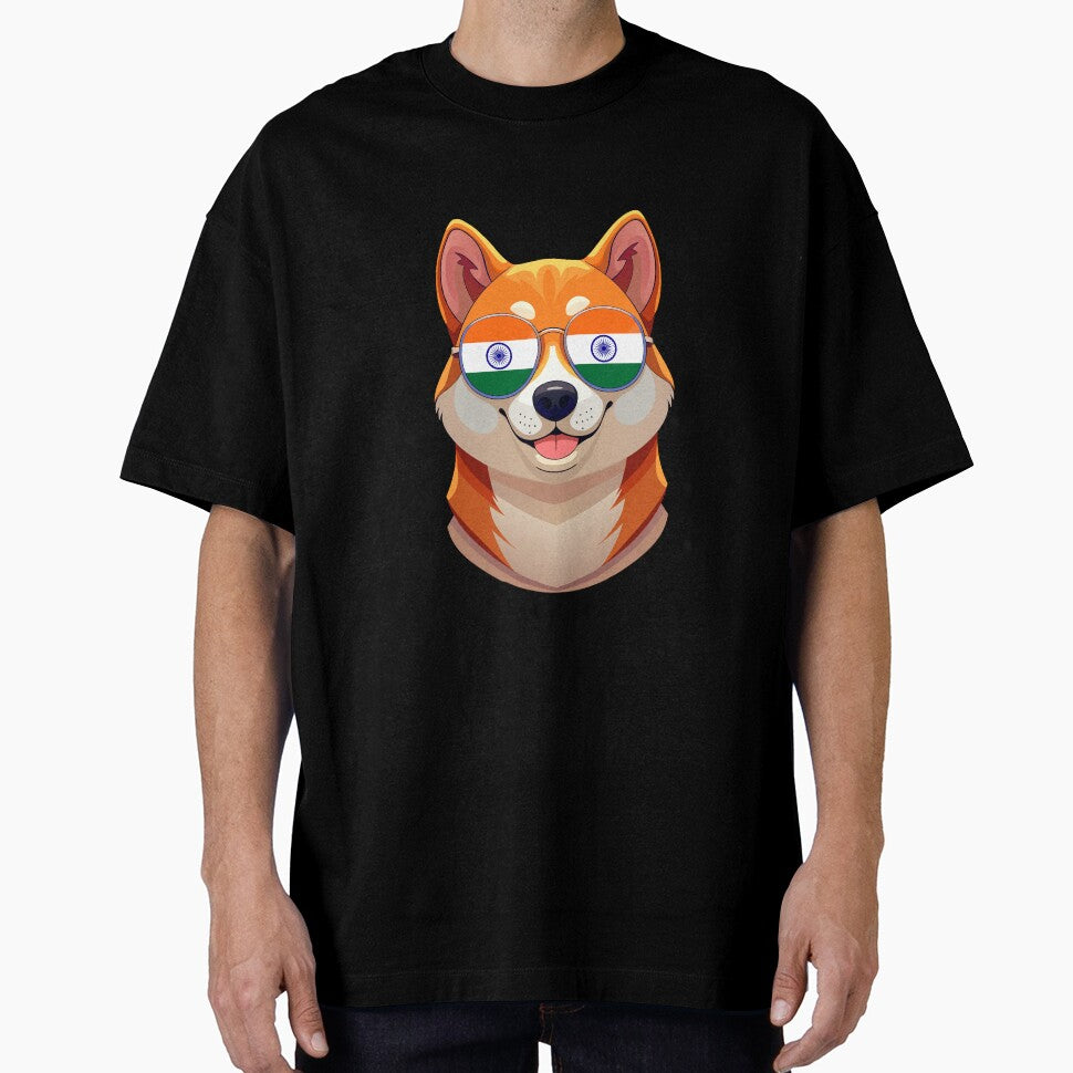 Vintage Patriotic Shiba Inu Indian Flag by DreamBrushy