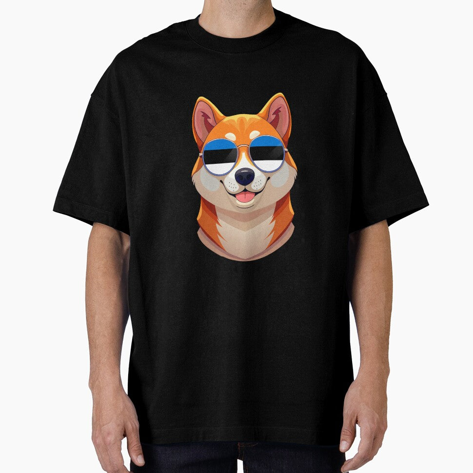 Vintage Patriotic Shiba Inu Estonian Flag by DreamBrushy