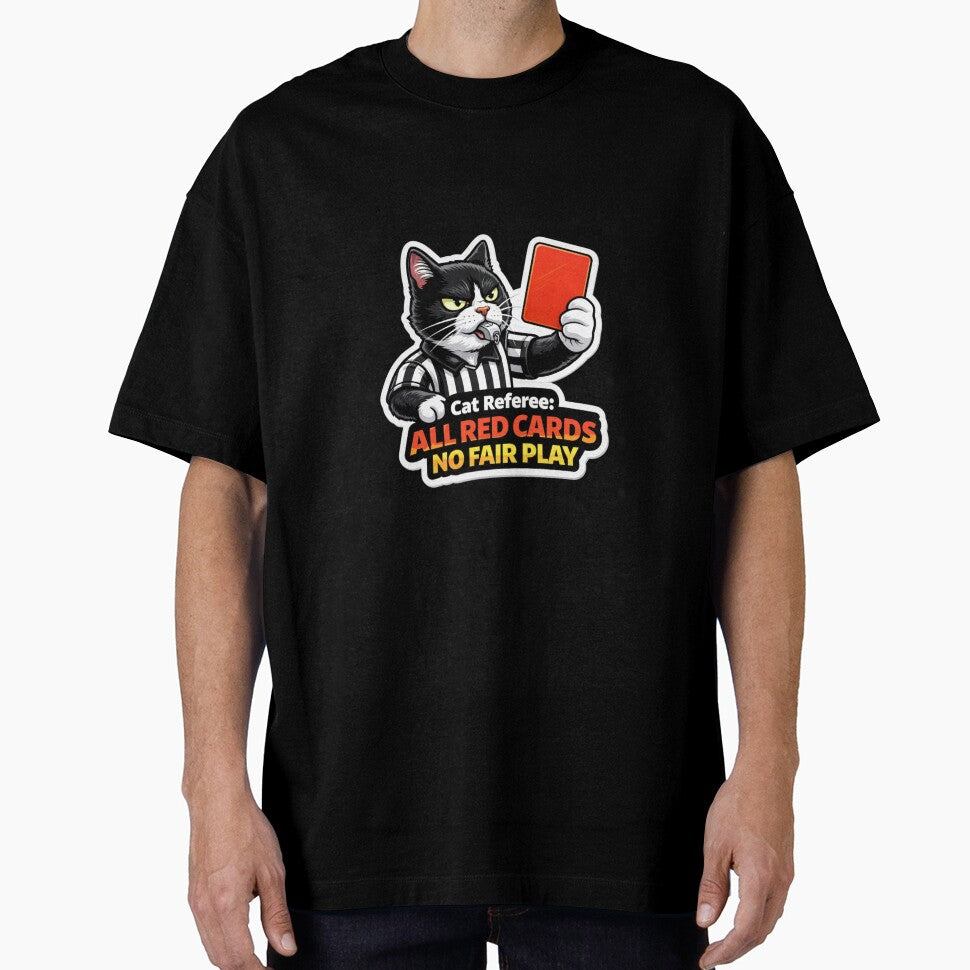 Funny Cat Referee Red Card Sticker — Soccer Humor Gift by Gentlestate
