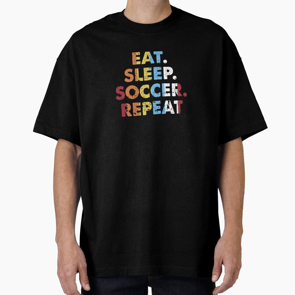 Retro Eat. Sleep. Soccer. Repeat. Vintage Sports Saying Novelty Gift idea by Orange Pieces