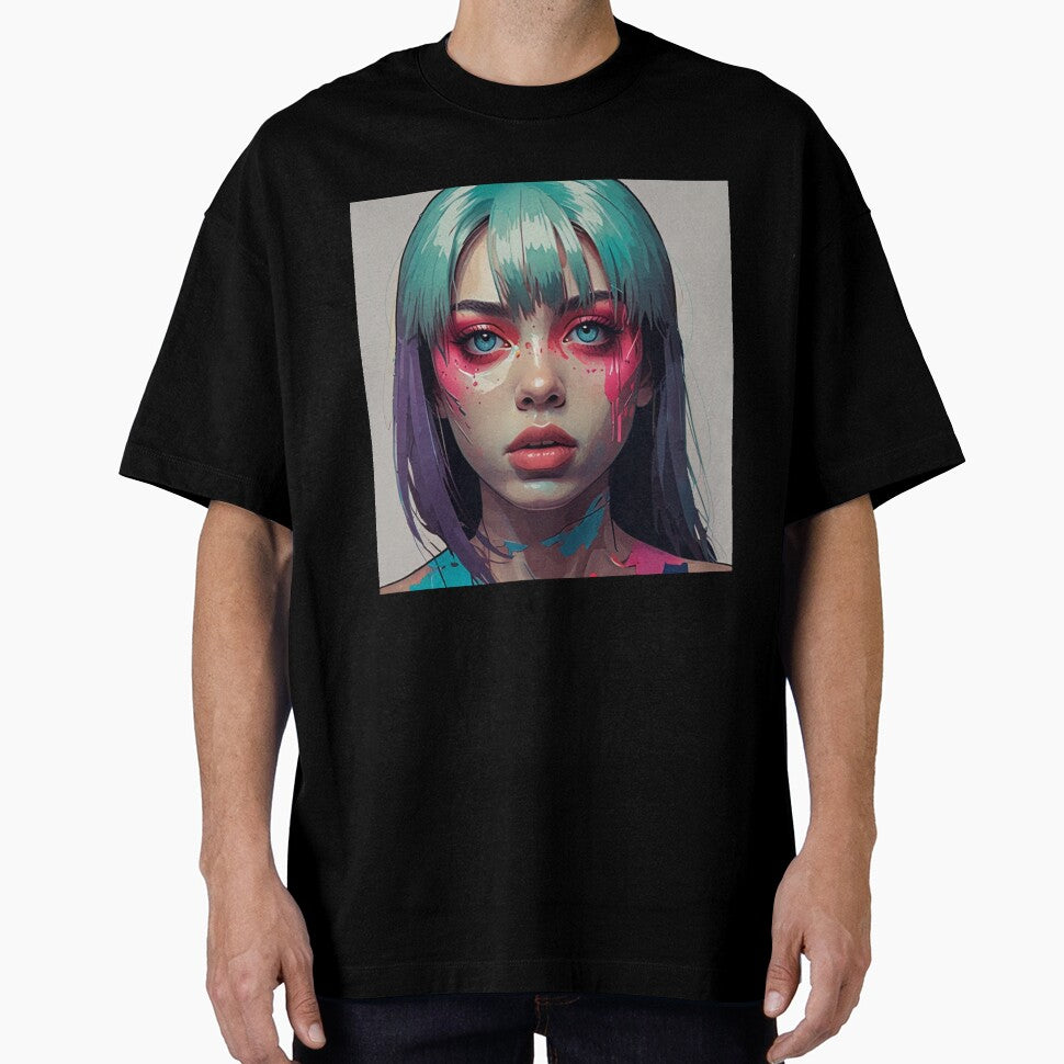 Pop Art Anime Bold Color Poster | Dark Cyberpunk Anime Design by Joy-boy-op