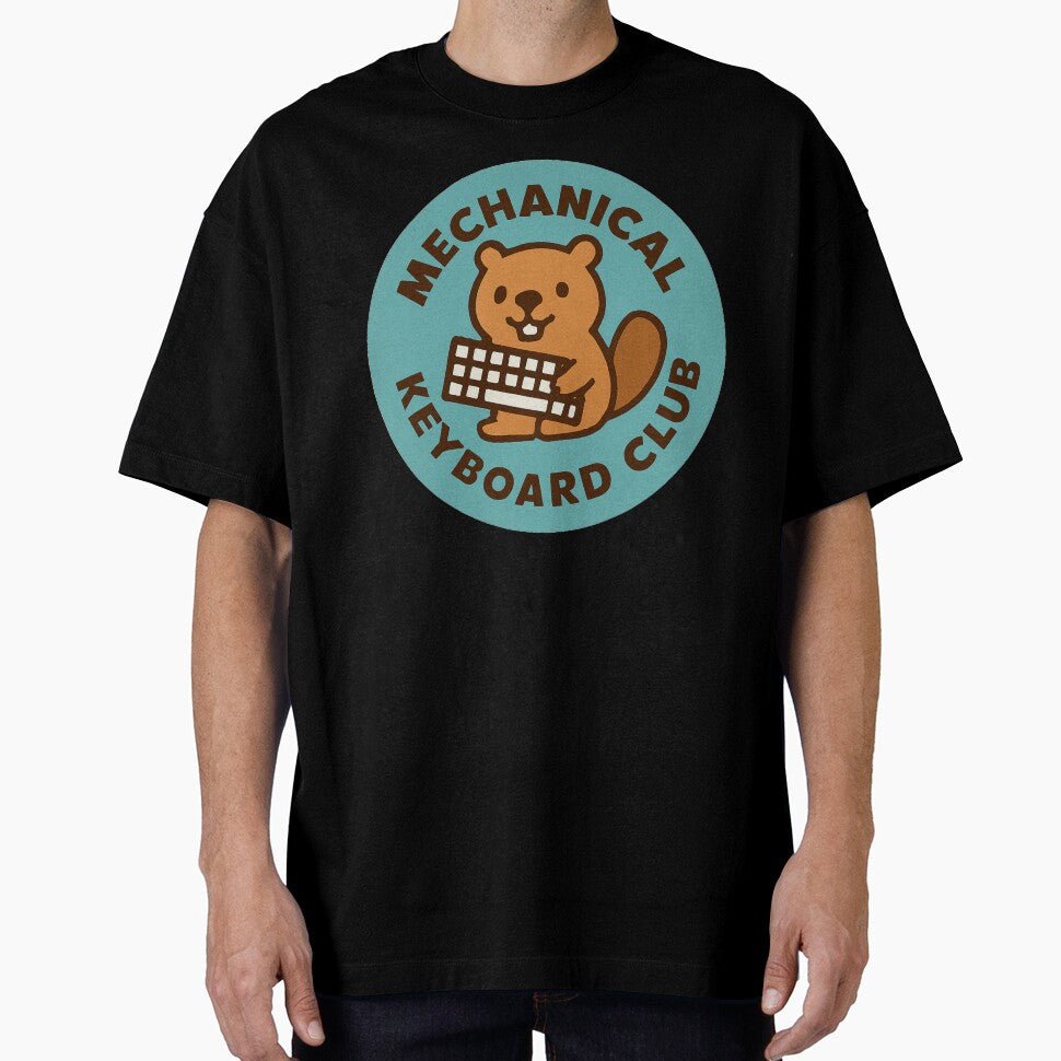 Mechanical Keyboard Club Retro Badge - Cute Beaver Tech Enthusiast Art by TSE DESIGN T-Shirts, Hoodie, Sweatshirt (Image 1)