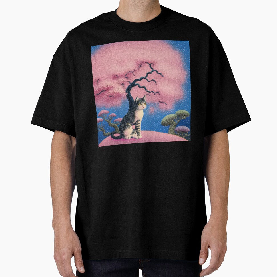 Kitty under cherry blossoms by Roxburylane T-Shirts, Hoodie, Sweatshirt | BlankRebels.com (Image 1)