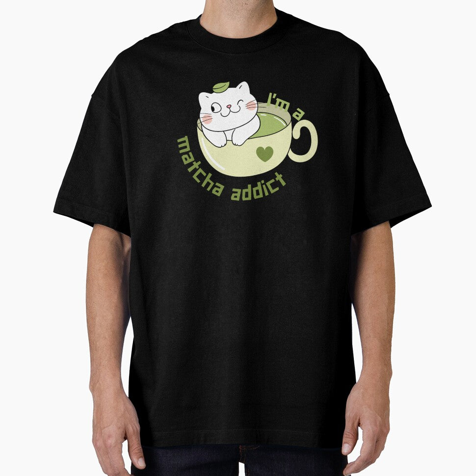 Cute Matcha Addict Cat – Kawaii Kitty in Matcha Cup Illustration by MUKUND FASHION DESIGN T-Shirts, Hoodie,... (Image 1)