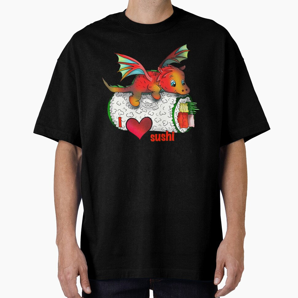 sushi roll with a cute dragon by CuisineCat T-Shirts, Hoodie, Sweatshirt | BlankRebels.com (Image 1)