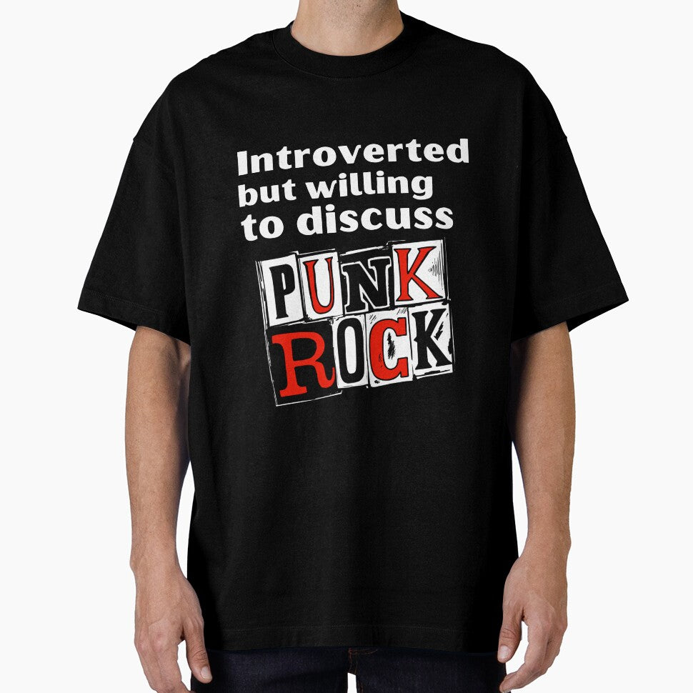 Introverted But Willing To Discuss Punk Rock Funny Introvert Tshirt by OldSkullDesigns