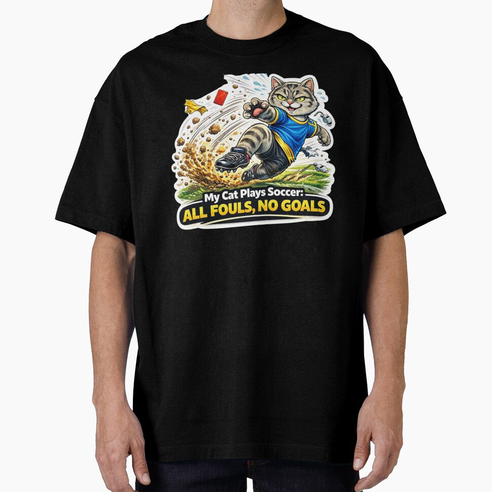 Funny Soccer Cat Shirt – All Fouls No Goals by Gentlestate