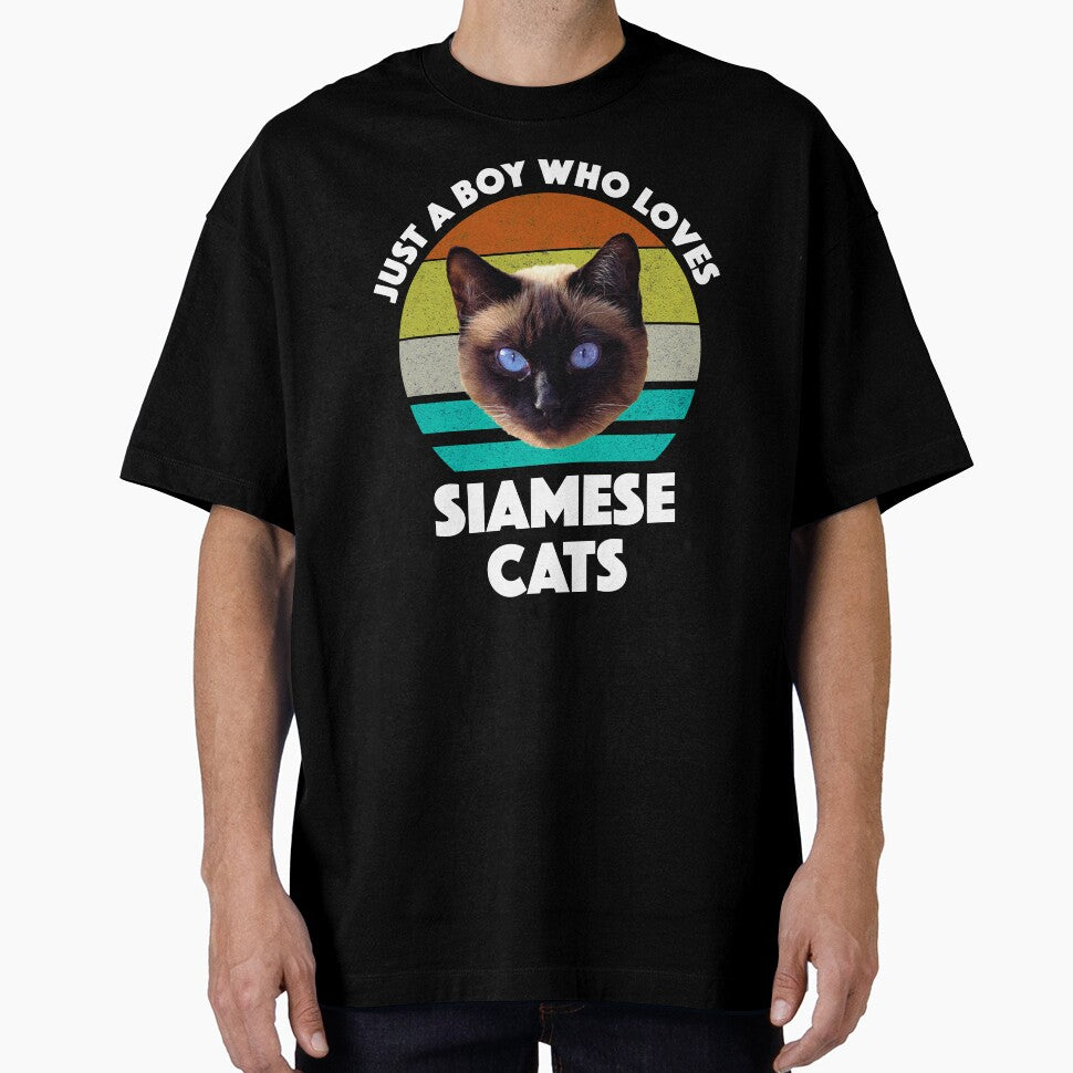 Just A Boy Who Loves Siamese Cats by Cat Lady Designs T-Shirts, Hoodie, Sweatshirt | BlankRebels.com (Image 1)