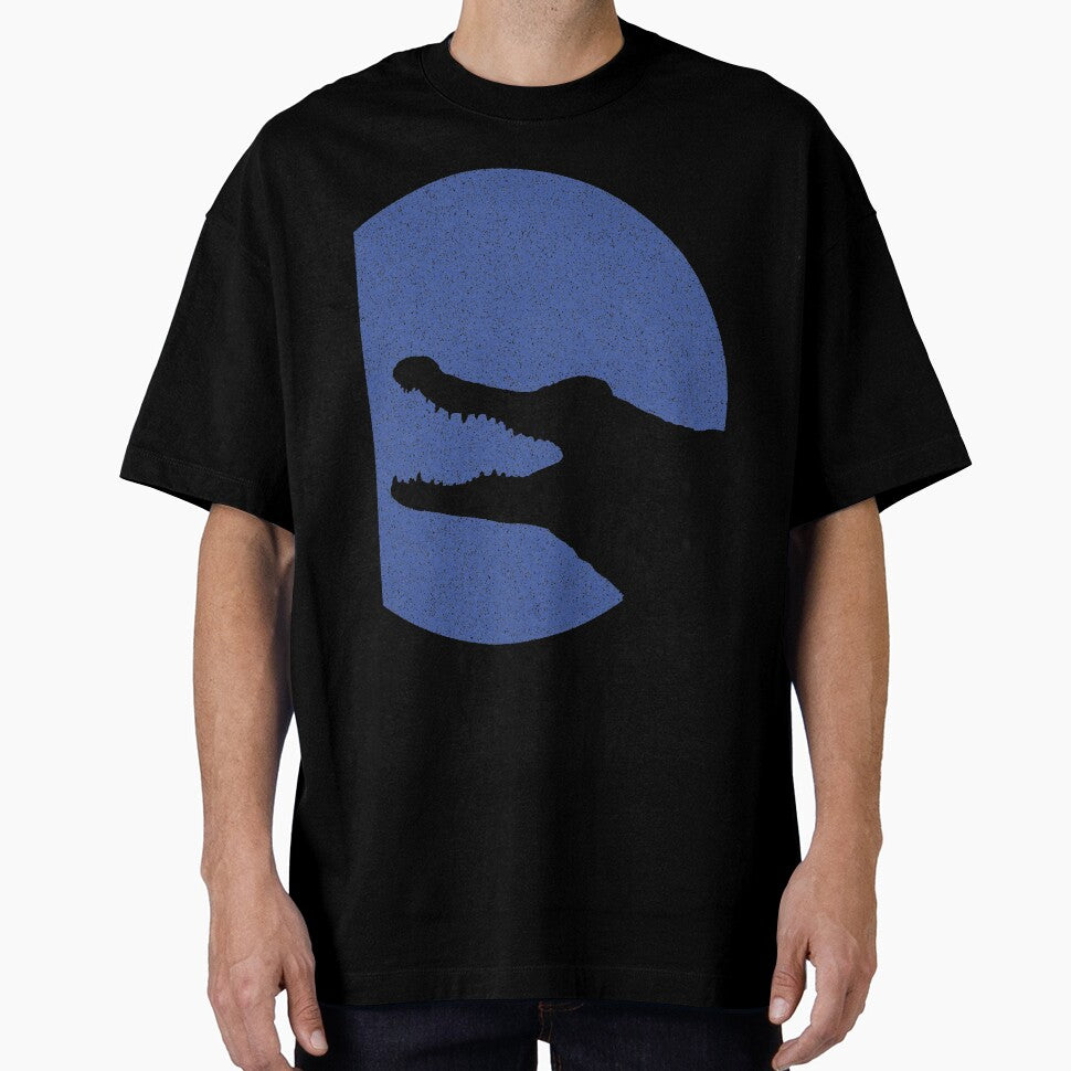 Minimalist Distressed Blue Alligator Moon by pelagio