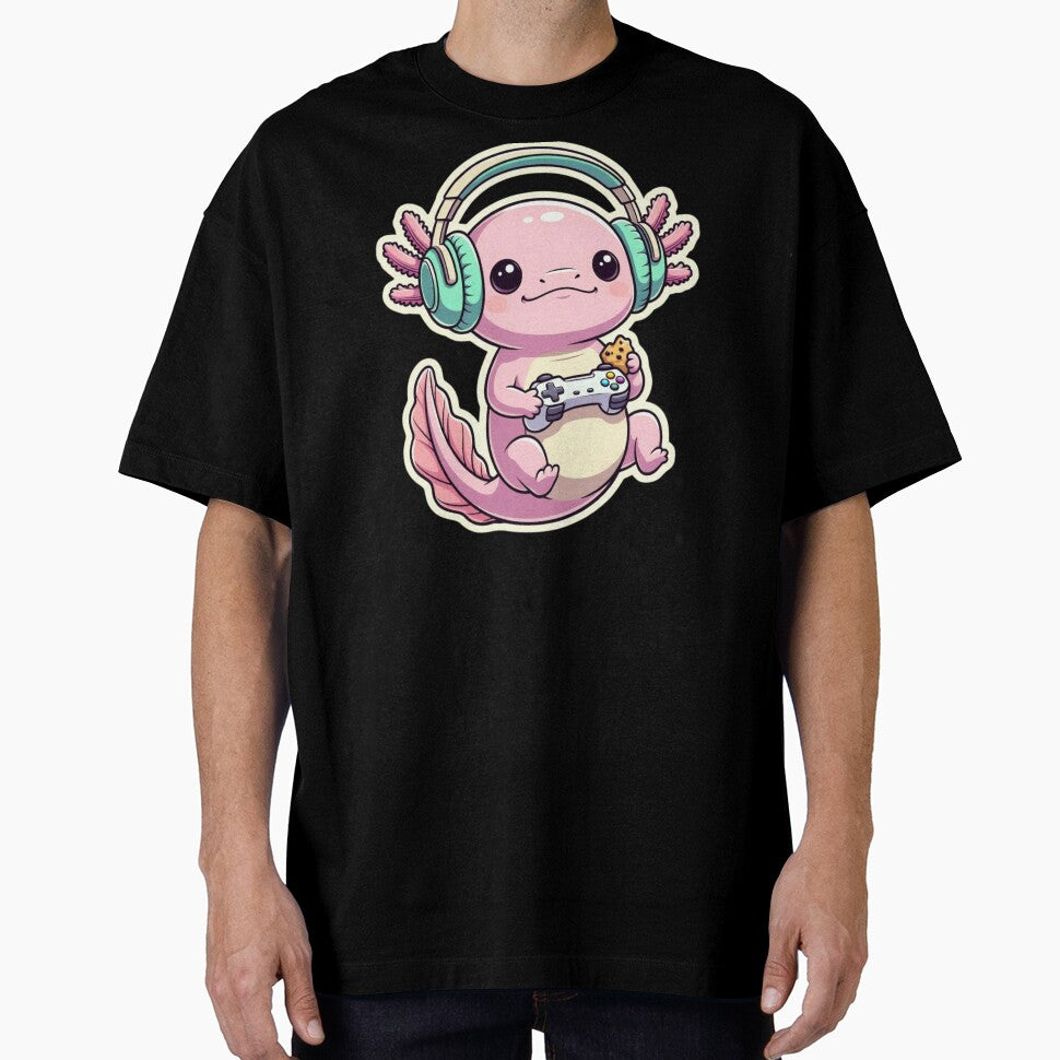 Cute Axolotl Gamer Art – Kawaii Video Game Lover by GrumpySableye T-Shirts, Hoodie, Sweatshirt | BlankRebels.com (Image 1)
