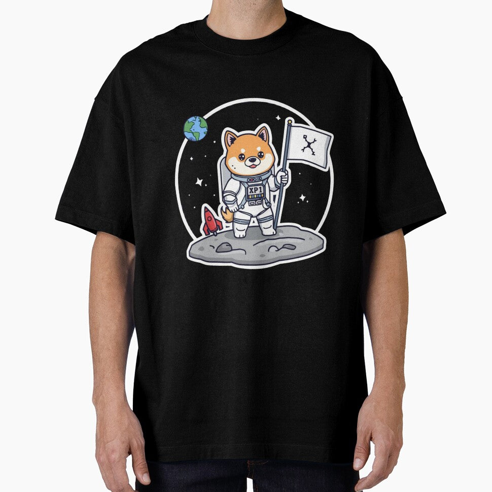 XRP To The Moon Shiba Inu Astronaut – Cute Crypto Space Dog Sticker Design by LintonGriffin T-Shirts, Hoodie,... (Image 1)