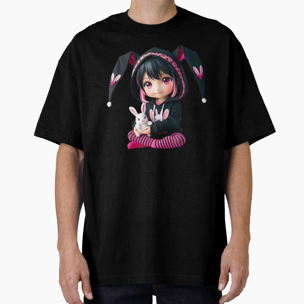 Cute Bunny Girl Anime Hoodie T-shirt for Kids and Teens by TrendPrinter Sweatshirt | BlankRebels.com (Image 1)